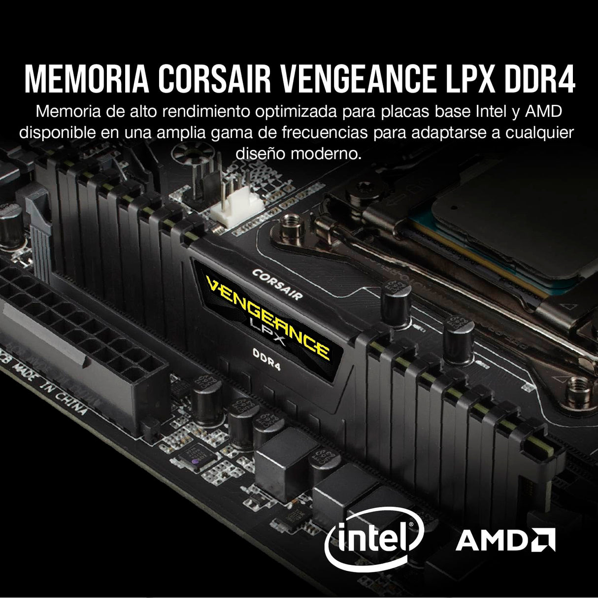 CORSAIR VENGEANCE LPX DDR4 RAM 32GB (2x16GB) 3200MHz CL16-20-20-38 1.35V Intel AMD Memoria de Ordenador de Sobremesa - Negro (CMK32GX4M2E3200C16)