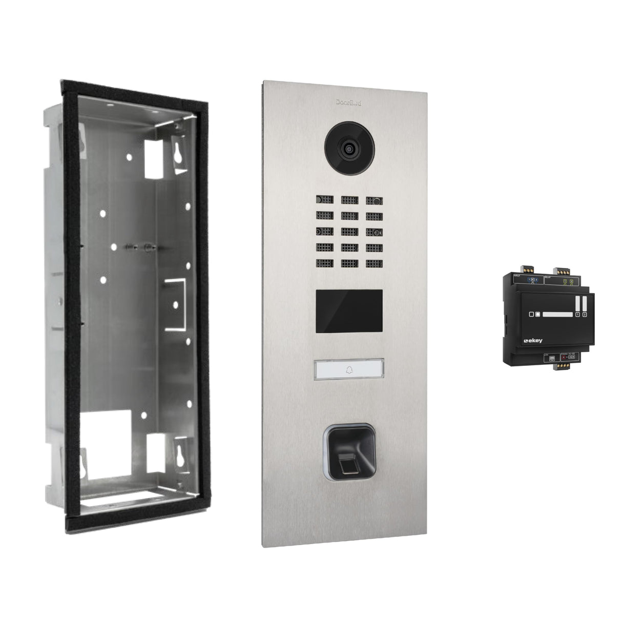 EKEY D2101FV Intercomunicador con solución de Acceso biométrico para Montaje Empotrado, Acero Inoxidable V4a