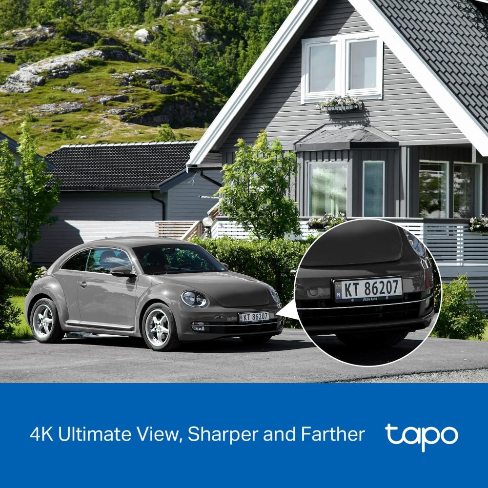 Tapo C660 Kit - Cámara de Seguridad WiFi 4K 8MP, Pan/Tilt 360°, Zoom Digital 18×, Visión Nocturna Color Starlight, Panel Solar, Batería 10 000mAh, Detección IA Gratuita, IP65