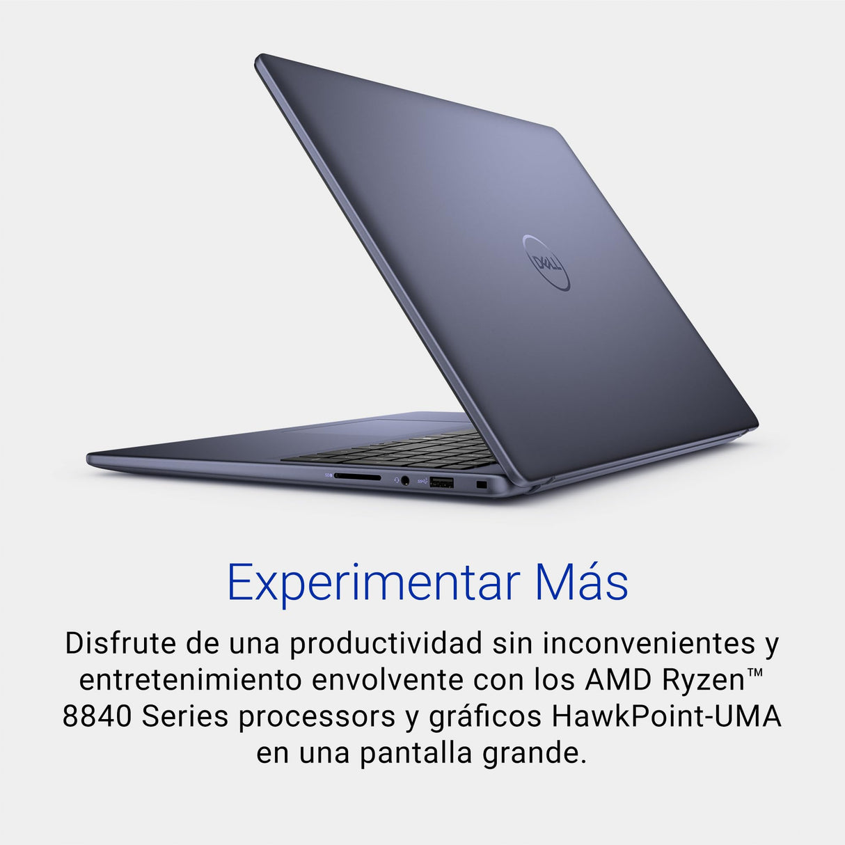Dell Inspiron 16 5645 Ordenador Portátil de 16" 16:10 FHD+, AMD Ryzen 7 8840U, 16GB RAM, 1TB SSD, AMD Radeon Graphics, Windows 11 Home, Teclado retroiluminado QWERTY español Azul Medianoche