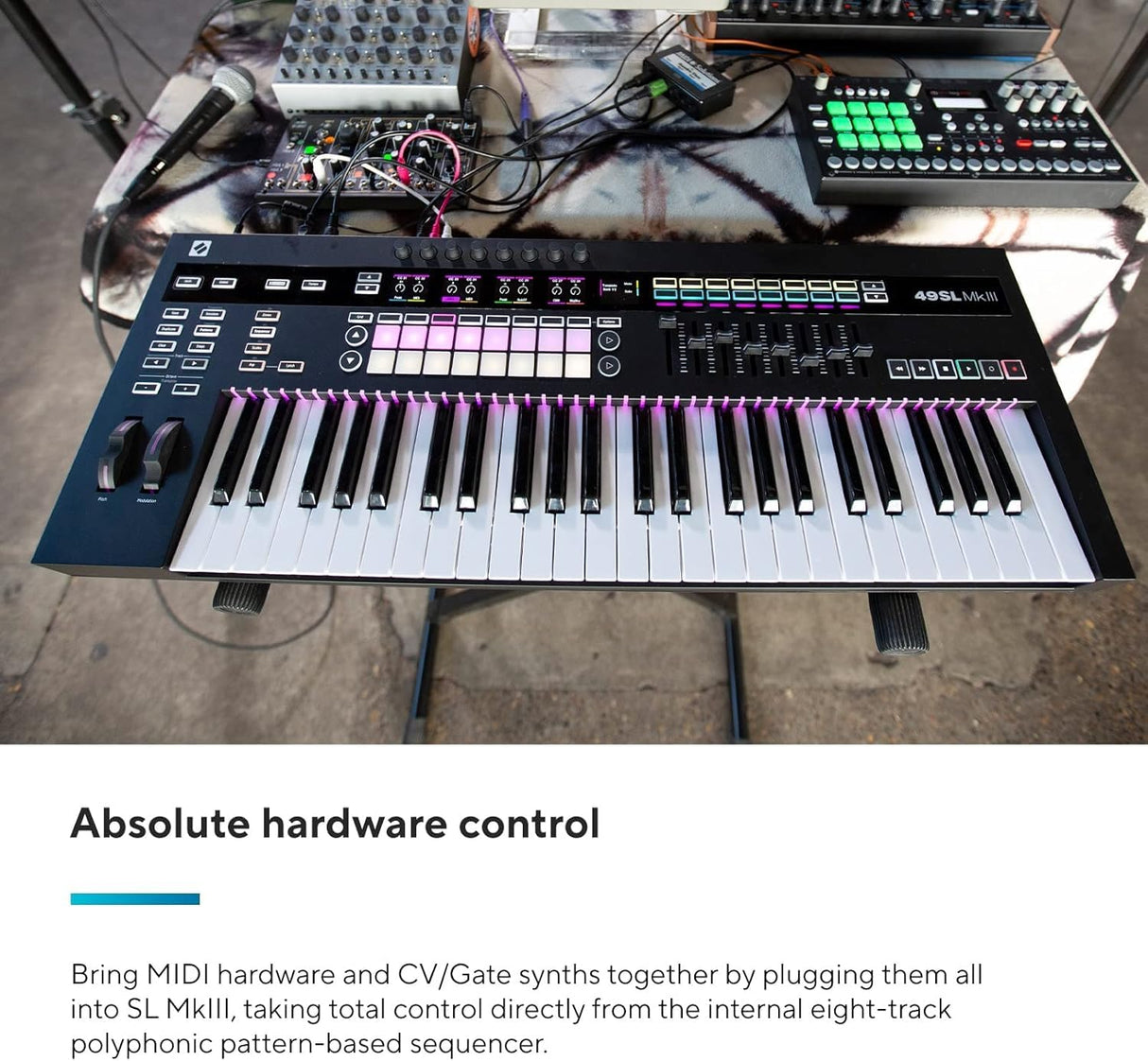 Novation 49SL MkIII: teclado controlador MIDI de 49 teclas y secuenciador con integración DAW