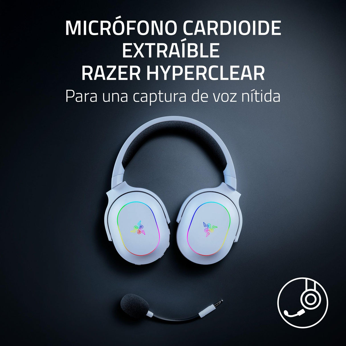 Razer Barracuda X Chroma - Auriculares inalámbricos para Juegos multiplataforma con 6 Zonas Chroma RGB (SmartSwitch Hyperspeed y Bluetooth, Altavoces de 40mm, micrófono Desmontable) Blanco