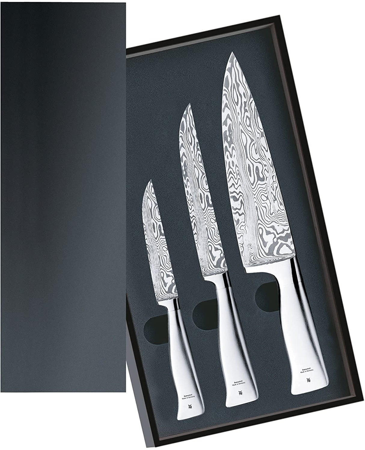WMF Damasteel Juego de 3 Cuchillos de Acero Damasco Completamente Forjado