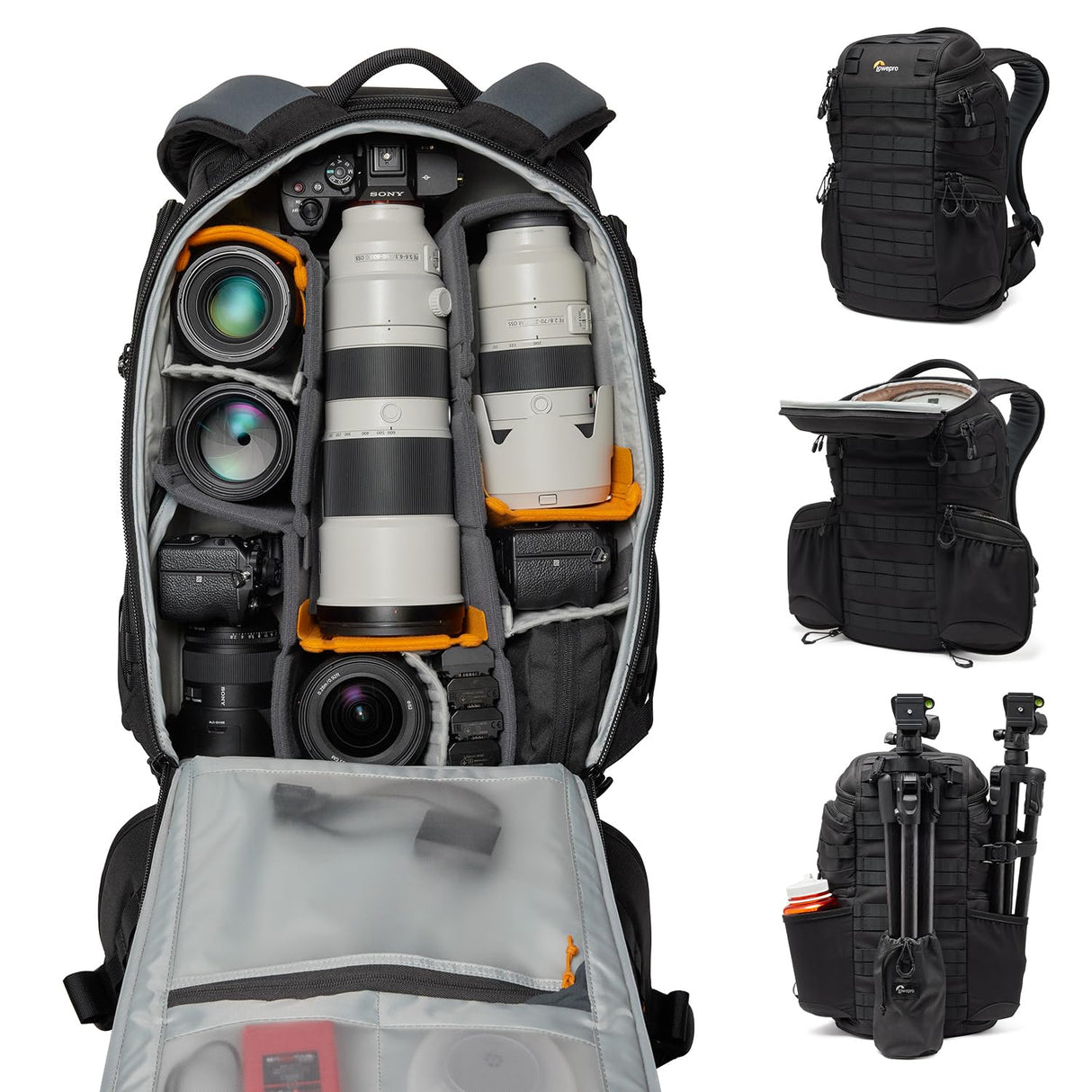 Lowepro ProTactic BP 450 AW III, versión Actual Mochila para Cámara, Acceso 4 Puntos, Bolsa Profesional Cámara, DSLR/Dron/Sin Espejo, Portátil hasta 16", Protector Lluvia, Videógrafo, Volumen 28L