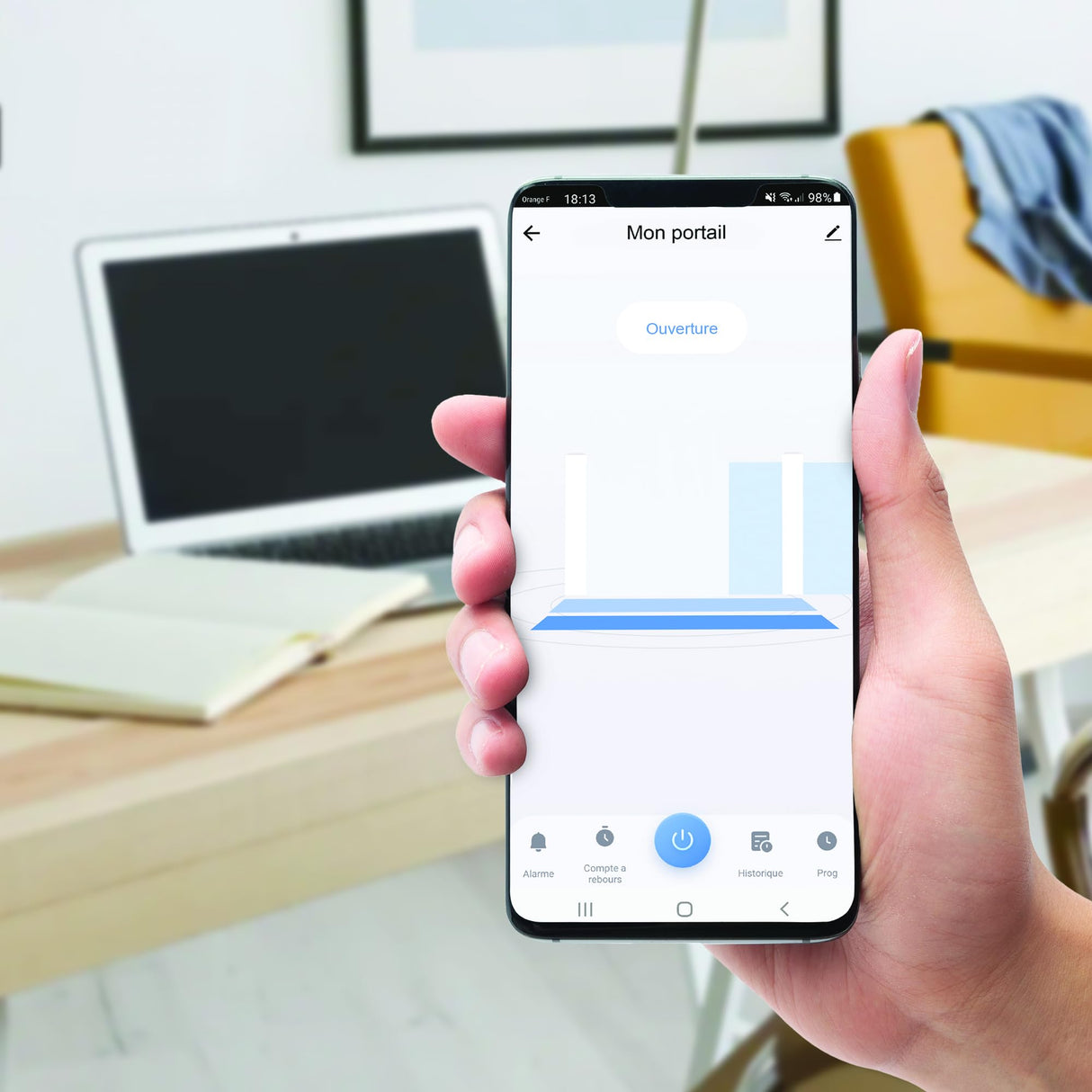 Avidsen 114461 Motorización conectada para Puerta corredera, de 3 a 8 m, hasta 500 kg-Orea Connect, Negro