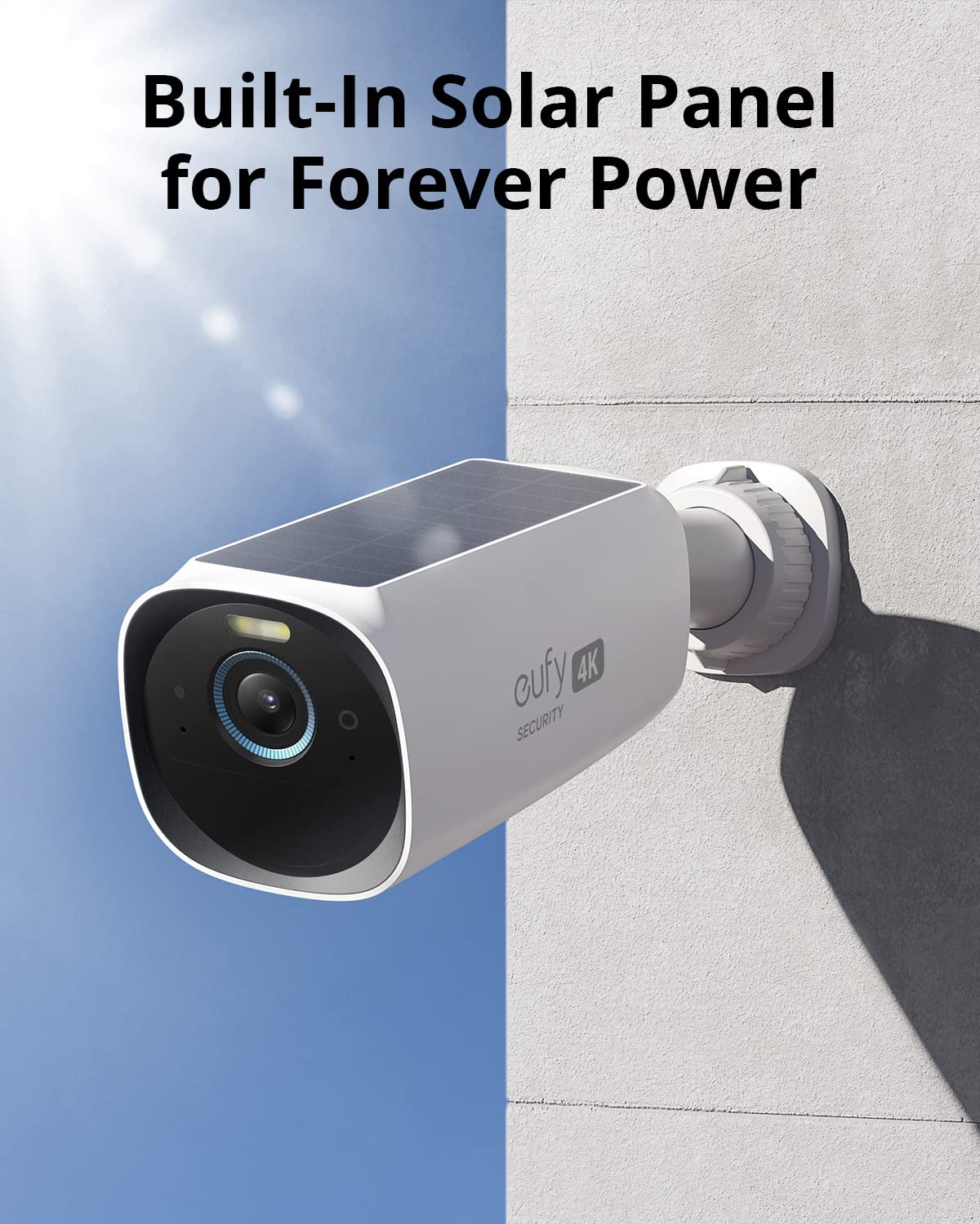 eufy Security eufyCam S330(eufyCam 3), Camara vigilancia WiFi Exterior, Requiere el Sistema HomeBase 3, Camara vigilancia WiFi Exterior Solar, 4K resolución, nessun Costo mensile