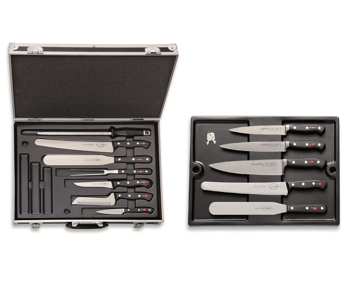 F. DICK Bristol 81165000 - Maletín de cocina (12 piezas, juego de cuchillos con maletín, incluye cuchillo de cocina + herramientas de cocina/accesorios, cuchillo de cocina serie Premier Plus +