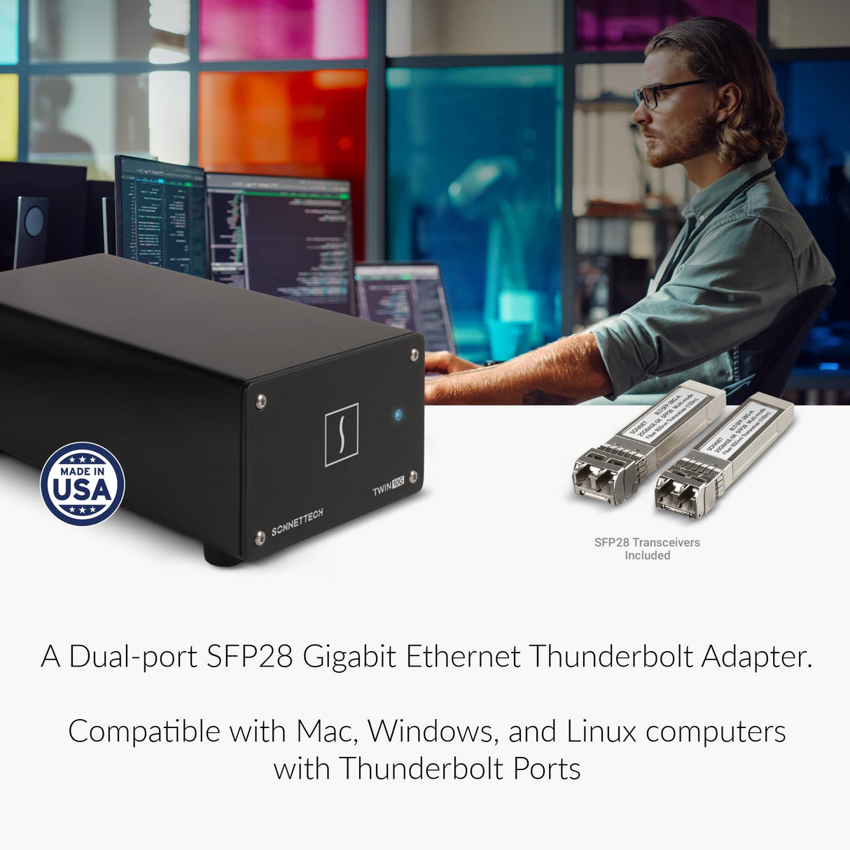 Adaptador Twin10G SFP28 Thunderbolt de Sonnet