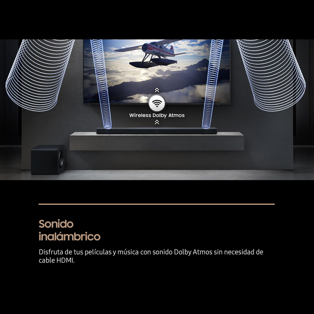 SAMSUNG Barra de Sonido HW-QS750F/ZF -Wireless Dolby Atmos, 3.1.2ch Sound, Q-Symphony, SpaceFit Sound