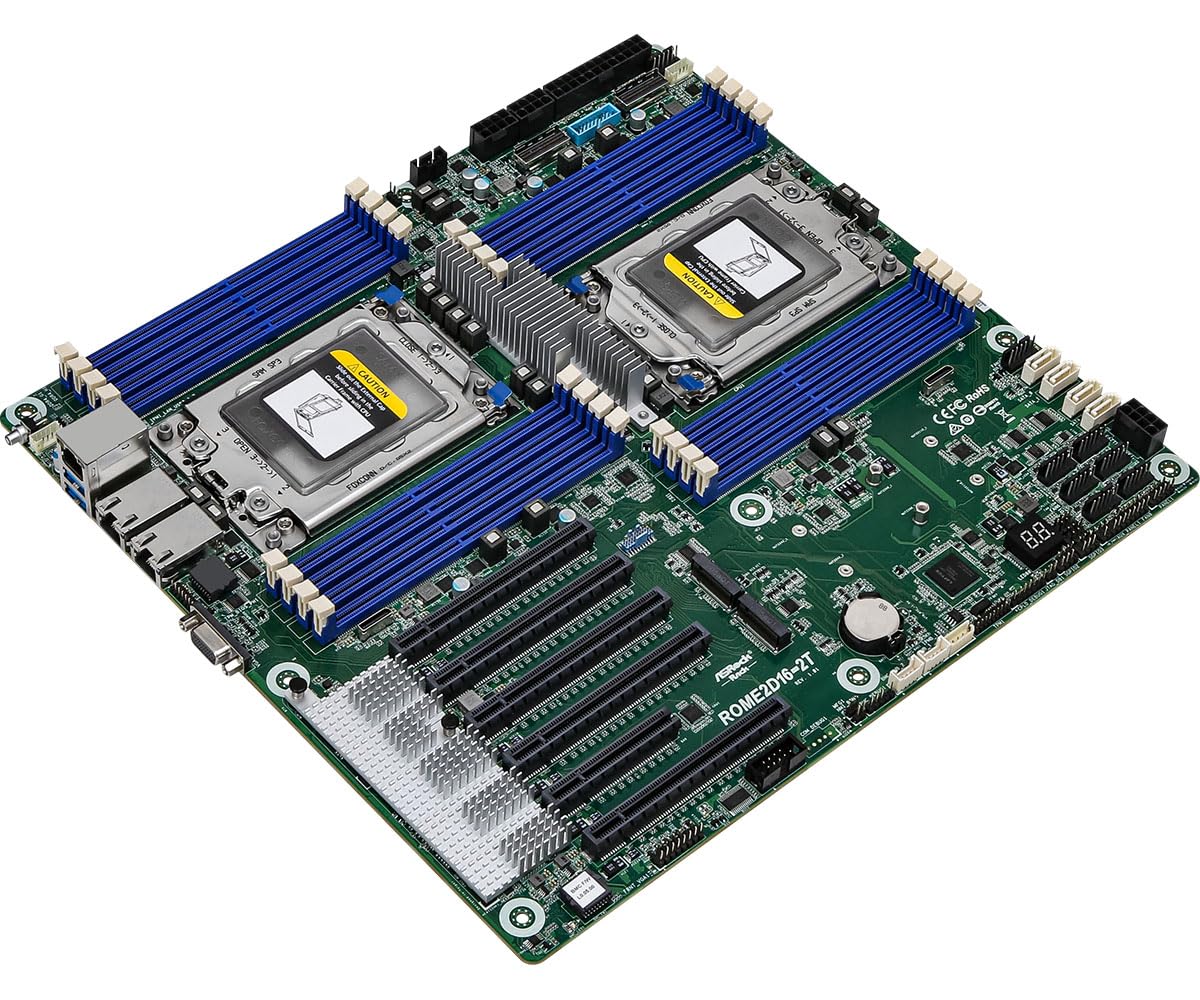 Asrock Rack Rome2d16-2t ServeR-Mainboard Lga4094 Eeb Dual Epyc Bis 4tb Ddr4 (rome2d16-2t)