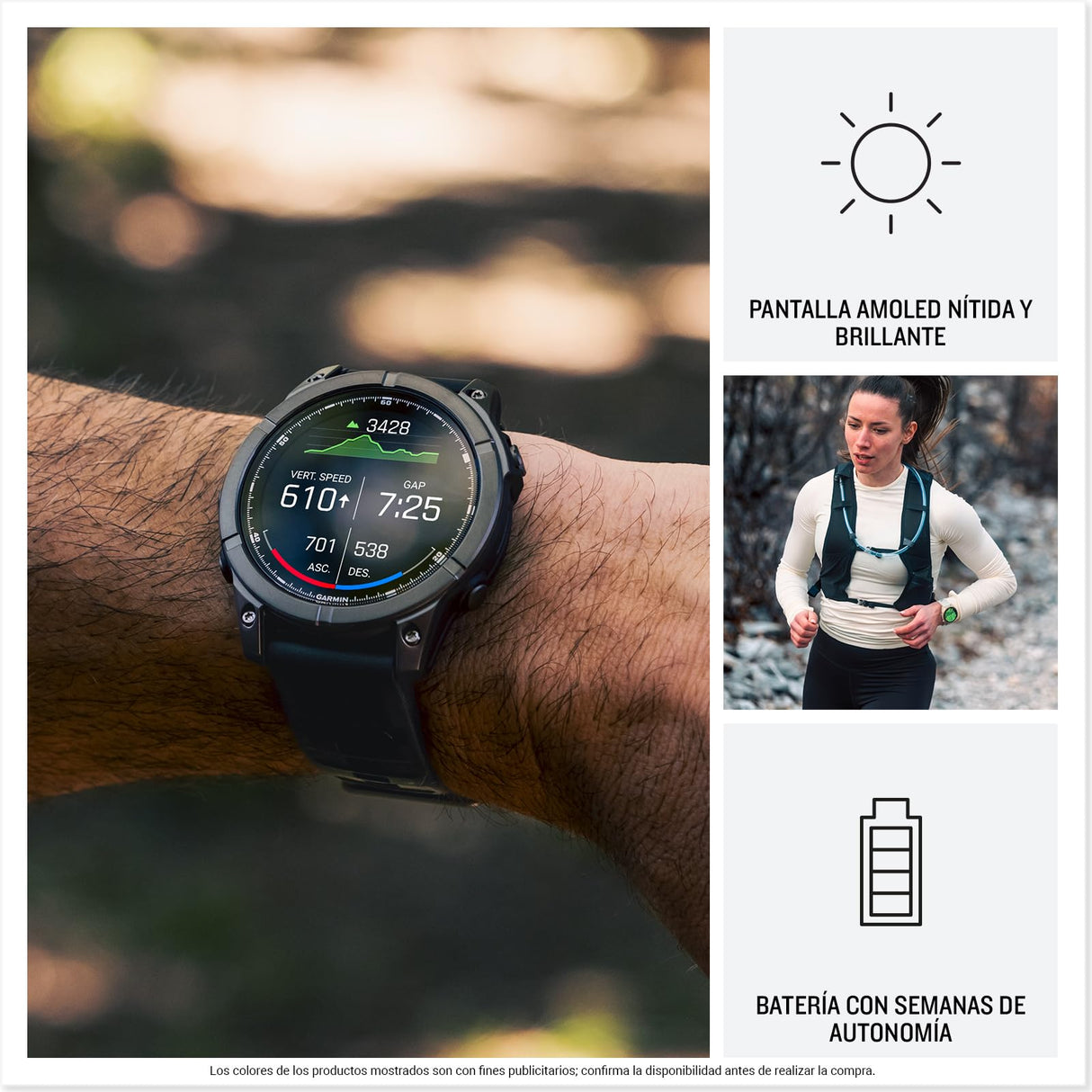 Garmin fēnix E - 47mm - Reloj de Alto Rendimiento GPS Multideporte con Pantalla táctil AMOLED, Frecuencia cardíaca, Mapas y hasta 10 días de autonomía, Acero Gris