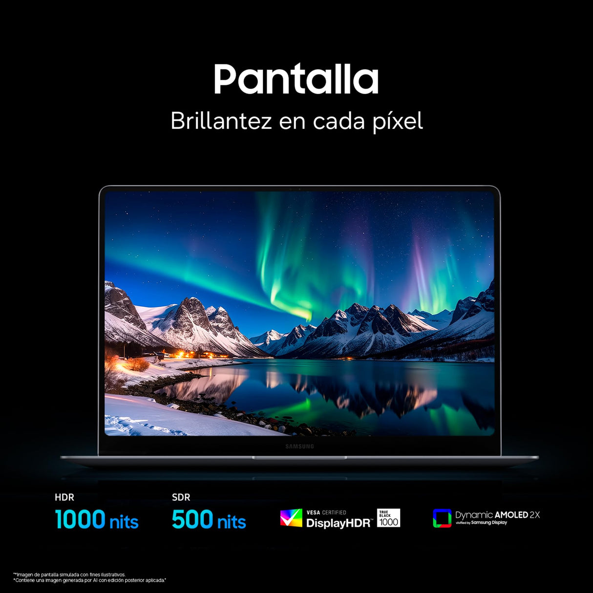 Samsung Portátil Galaxy Book6 Pro, Copilot+ PC, Intel Core Ultra 7-356H, 16GB, 512GB SSD, 16", W11