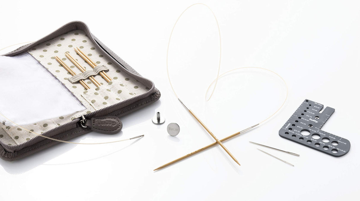 Tulip Carry C Needle Set Long Fine Agujas largas Finas, Bambú, Blanco, OS