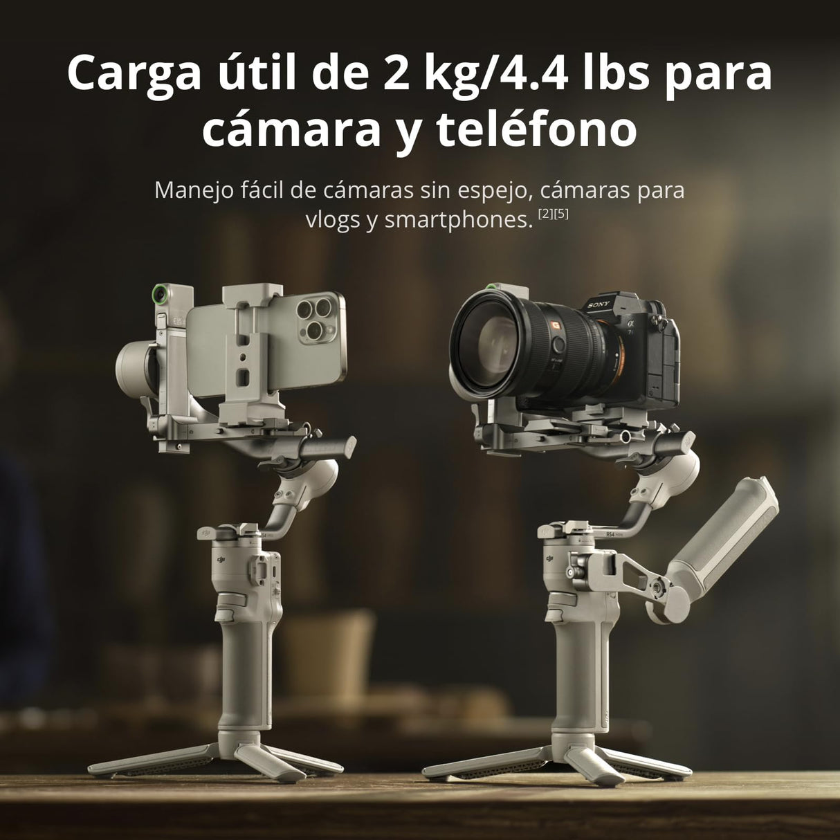 DJI RS 4 Mini Combo, Estabilizador para cámaras Canon/Sony/Panasonic/Nikon/Fujifilm, Bloqueos de Ejes automáticos, Carga útil de 2 kg, Estabilizador de cámara, Empuñadura Maleta