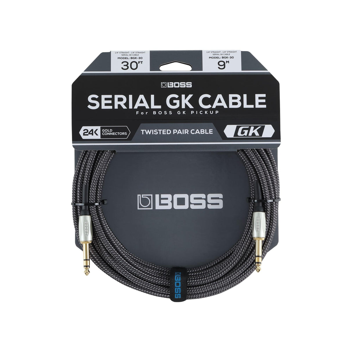 BOSS BGK-30 | Cable digital de alto rendimiento de 9 m para productos de sintetizador de guitarra Compatible con GM-800, GK-5, GK-5B, GKC-AD y GKC-DA