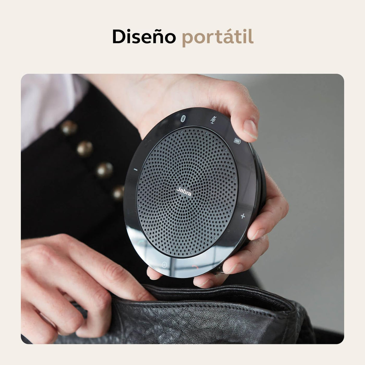 Jabra Speak 510+ - Altavoz Portátil para Conferencias con USB y Adaptador Bluetooth - Certificado por Microsoft - Compatible con PC, Smartphones y Tabletas