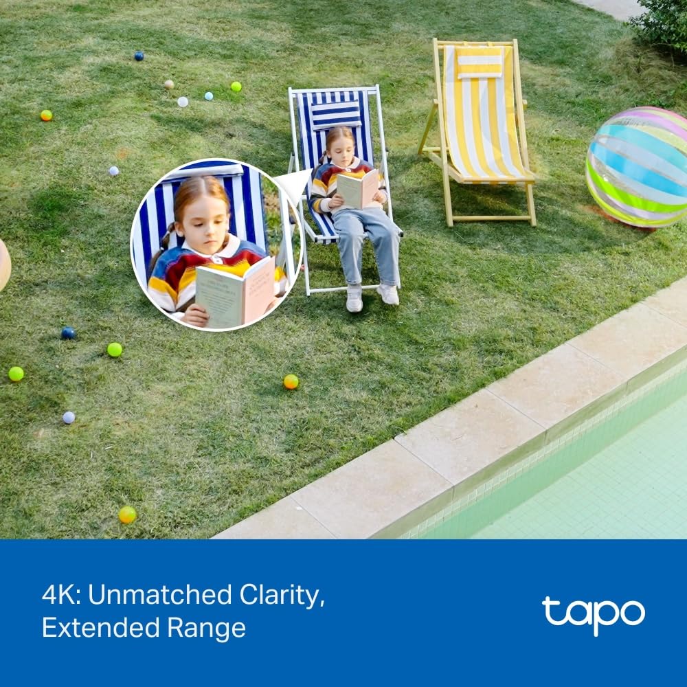Tapo C560WS, Cámara de Seguridad Exterior Wi‑Fi 6 4K 8 MP, Pan/Tilt 360° AI, Visión Nocturna Color Starlight, Reconocimiento Facial, Zoom Digital 18×, Alarma Luz/Sonido, IP66, Audio Bidireccional