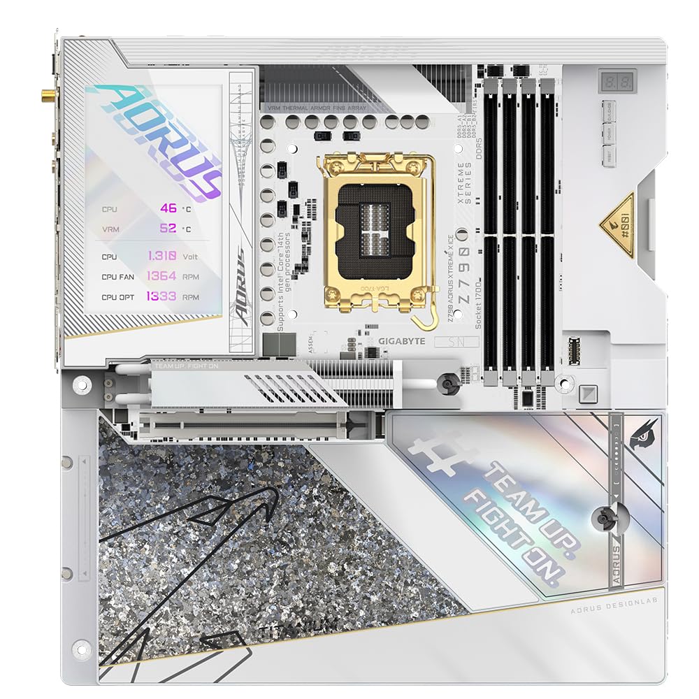 Gigabyte Placa Base Z790 AORUS Xtreme X Ice - Soporta CPU Intel de 14ª generación, LGA 1700, 24+1+2 Fases VRM, hasta 8266 MHz DDR5 (OC), 1 PCIe 5.0 + 4 x PCIe 4.0 M.2, Wi-Fi 7, LAN de 10 GbE, USB 3.2