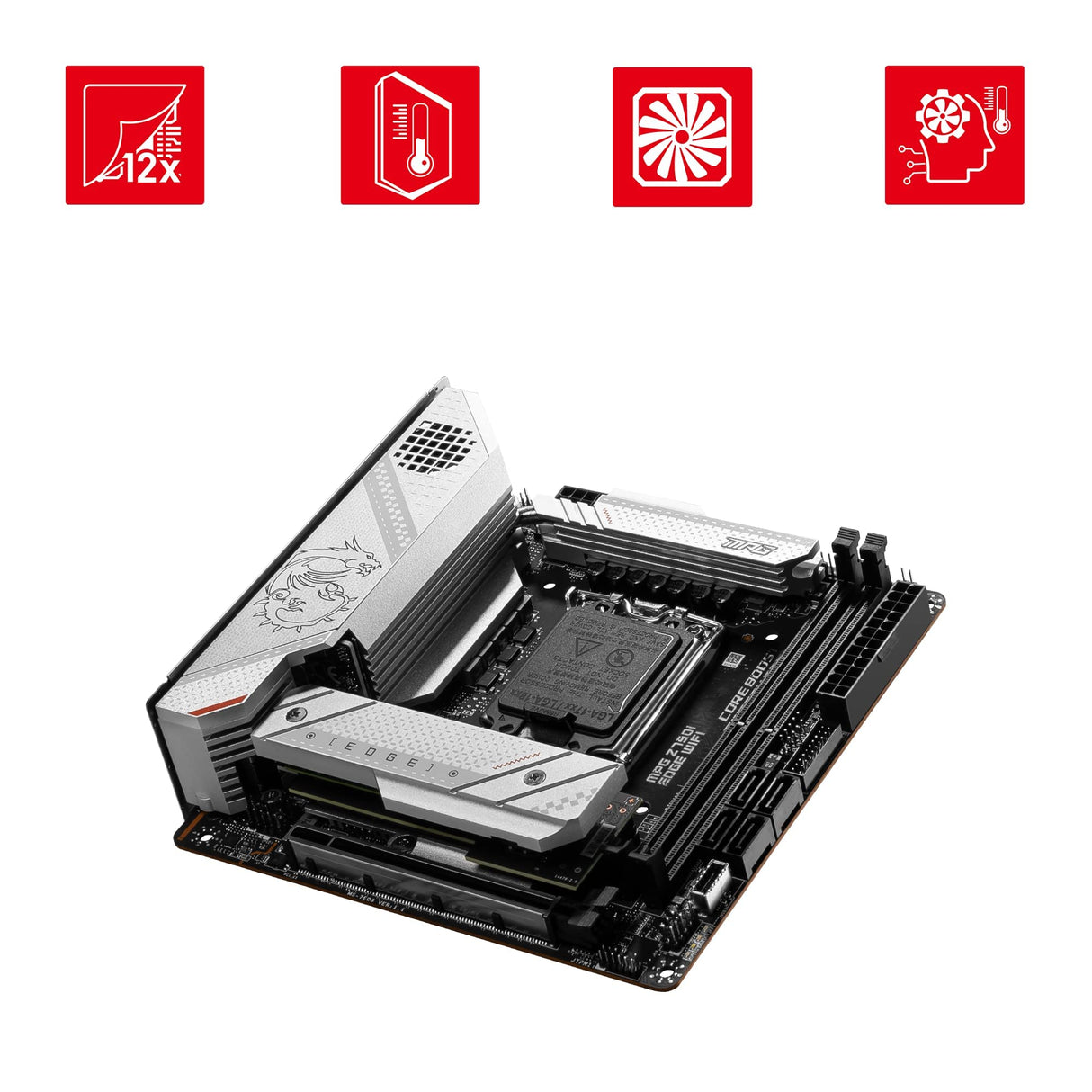 MSI MPG Z790I EDGE WIFI Placa base Mini-ITX - Soporta procesadores Intel 12th & 13th Gen Core, LGA 1700 - 105A SPS VRM, DDR5 Memory Boost 8000+MHz/OC, PCIe 5.0 x16, 2 x M.2 Gen4, Wi-Fi 6E
