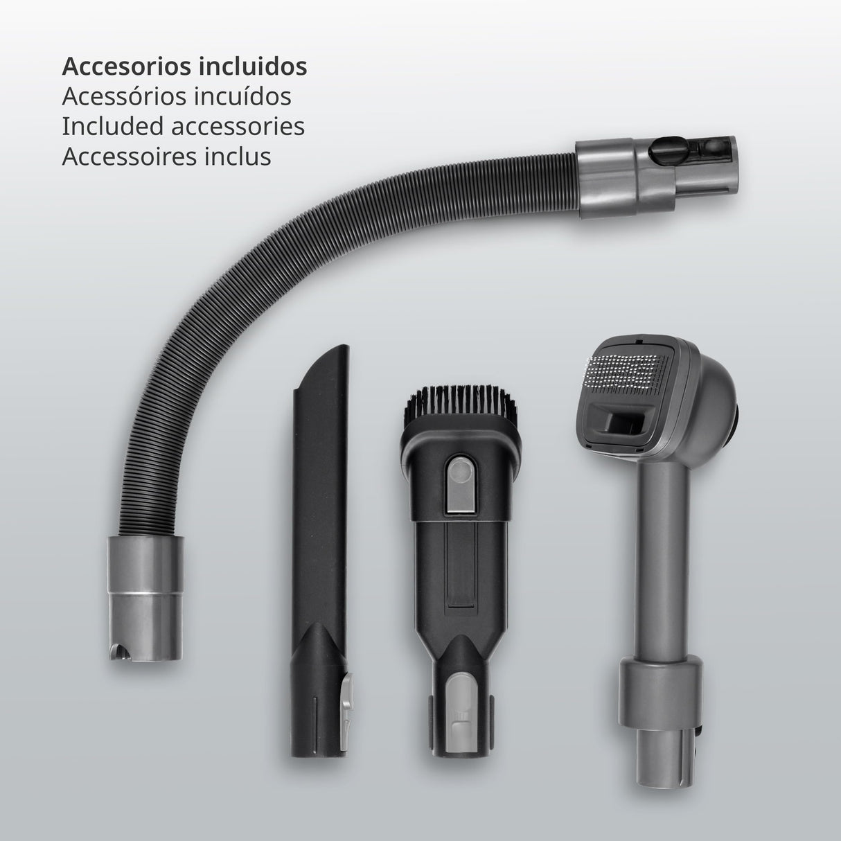 Ufesa Z7 Digital Animal Aspirador Escoba Flex sin Cable, 29.6V, 500W, Pantalla Táctil , 80 min, 26KPa, Cepillo Multisuperficie con Luz, 4 Modos, Accesorios Mascotas/Suelo/Coche/Alfombra/Animal