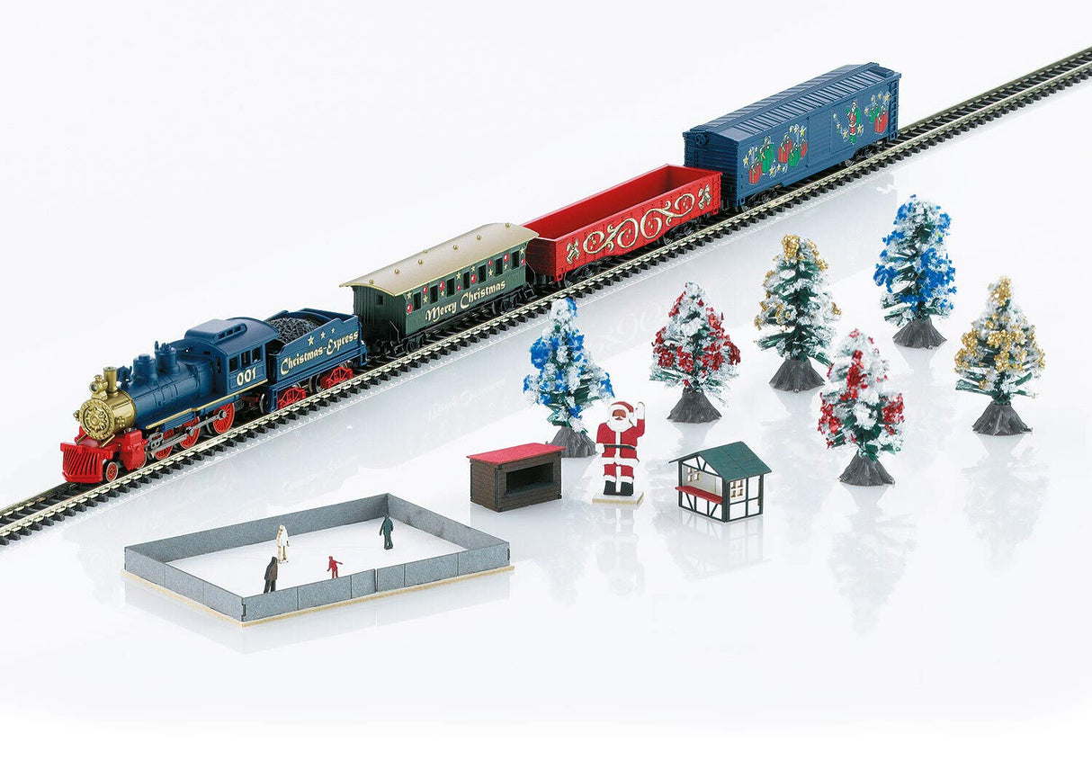 Märklin-Z Weihnachtsstartpackung Papá Noel – Paquete de Lanzamiento de Navidad, Modelo de ferrocarril con Locomotora y vagón, Carril Z, Talla única, Multicolor, Mini (81845)