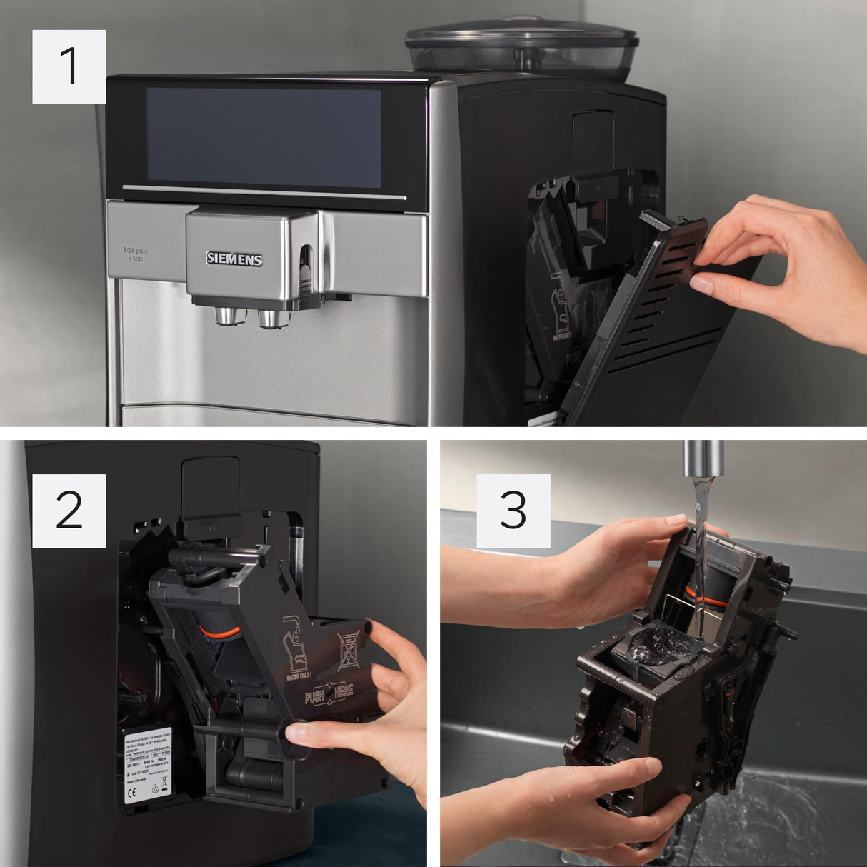 Siemens - Cafetera Superautomática, EQ6 plus s500, aromaDouble Shot, autoMilk Clean, ceramDrive, Display CoffeeSelect, Negro/Inox, TE655203RW