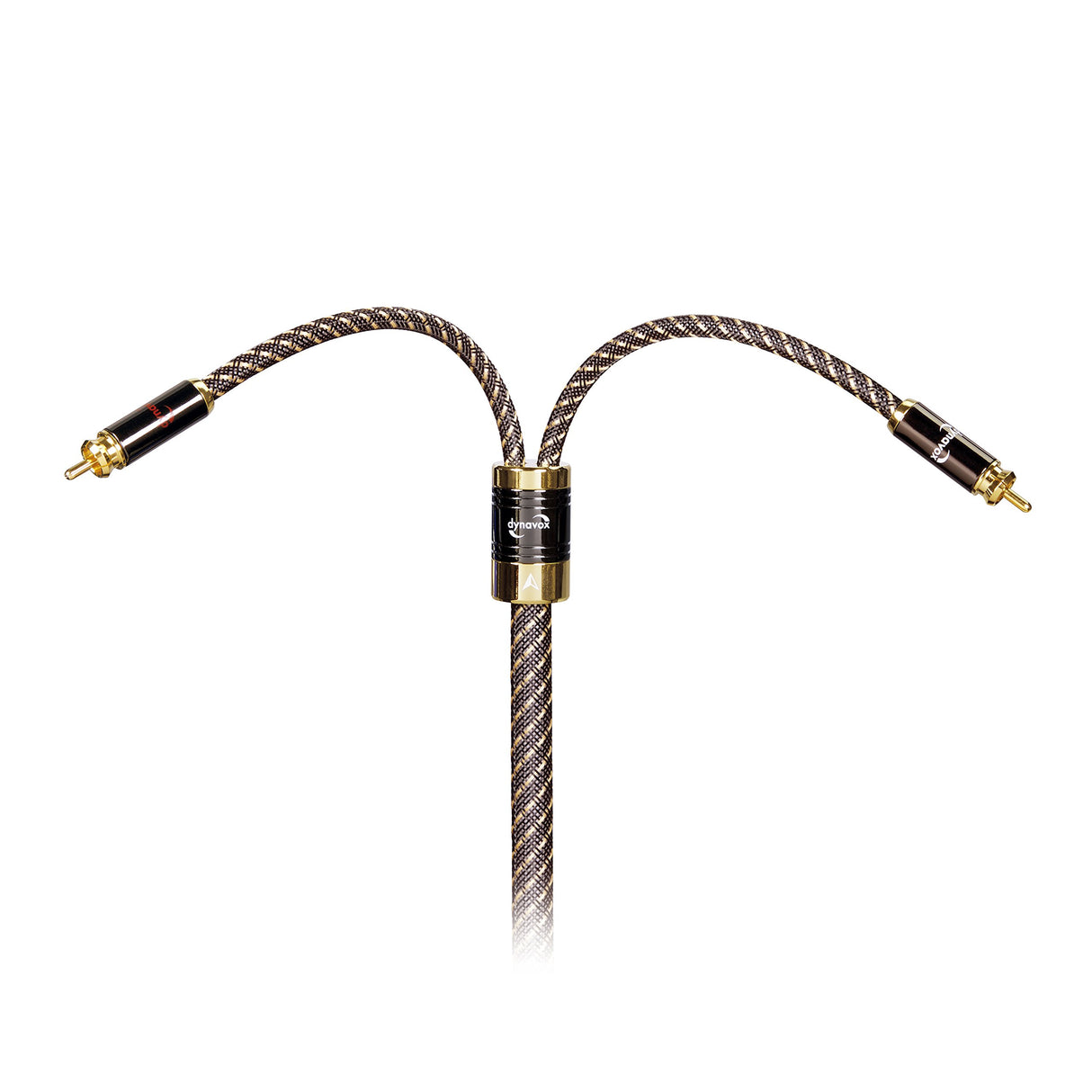 Dynavox Black Line cable estéreo RCA de alta gama, cable RCA premium con blindaje múltiple, cobre de alta pureza, conectores chapados en oro de 24k, longitud 0,6m