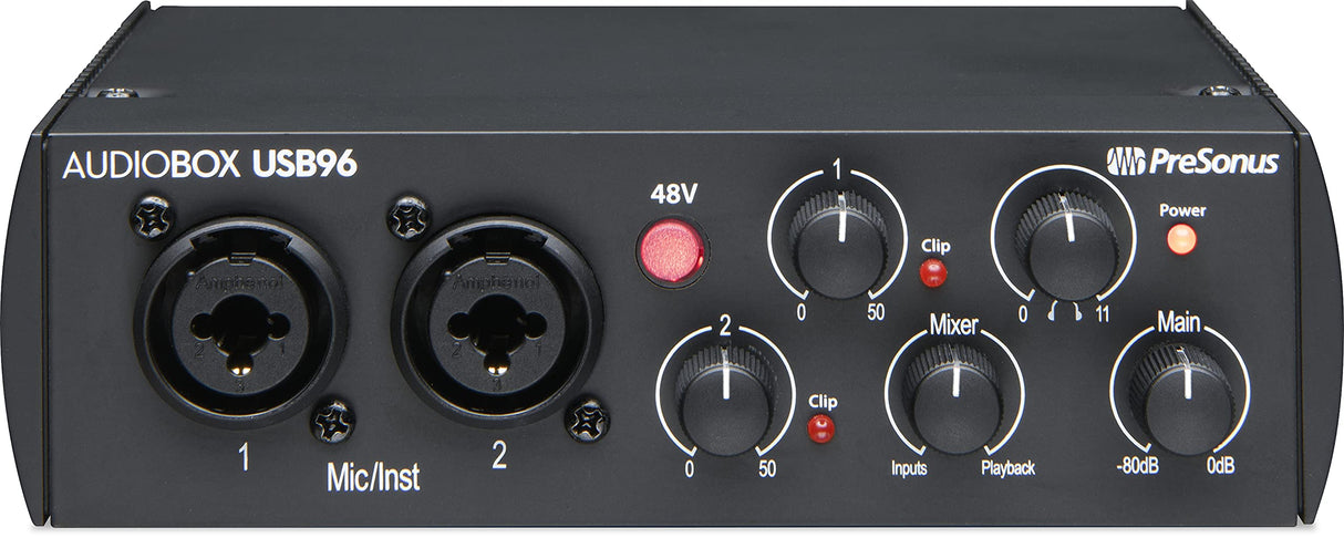 PreSonus AudioBox 96 - Interfaz de Audio USB, Para Grabación, Difusión, Podcasting con Paquete de Software incluido Studio One Artist, Ableton Live Lite DAW, Edición del 25º Aniversario