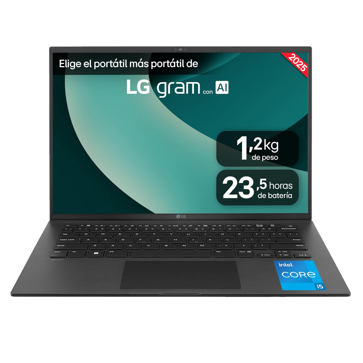 LG gram 16ZD90RU-G - Ordenador Portátil 16", Intel Core i5-1334U, 16 GB RAM, 512 GB SSD, Pantalla IPS WQXGA (2560x1600), FreeDOS, 1,2 kg, hasta 23,5 h de Autonomía, Negro
