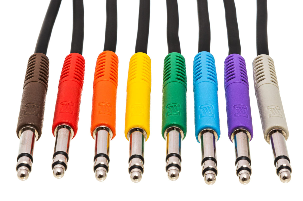 Hosa TTS-830, Balanced Patch Cables, TT TRS to Same, 1 ft