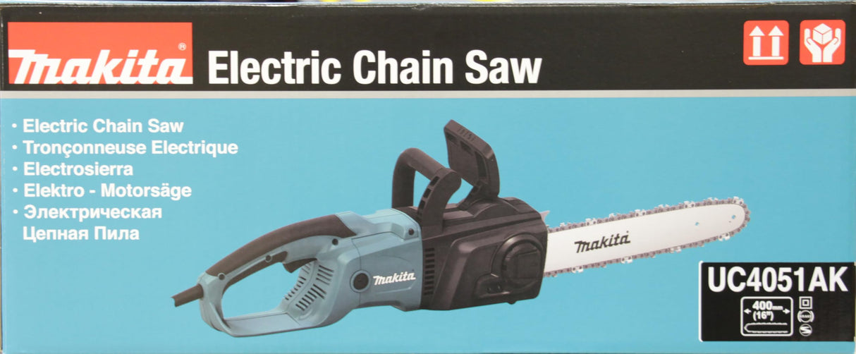 Makita UC4051AK - Motosierra eléctrica, 2000 W, longitud de cadena 40 cm, velocidad de la cadena 14.5 m/s