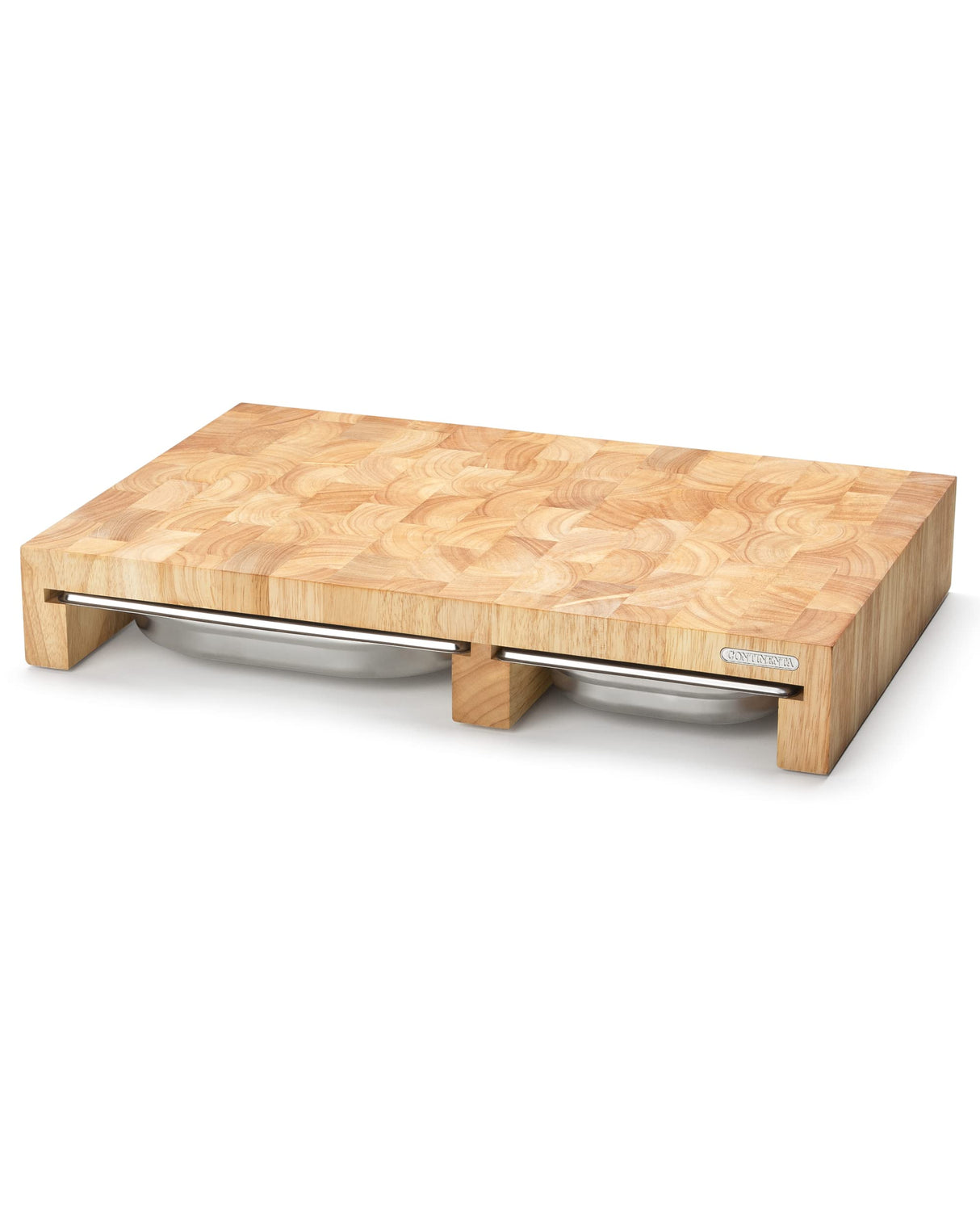 Continenta multifunción de Tabla para Cortar de Madera, con 3 cajones de Acero Inoxidable, 50 x 32,5 x 8 cm