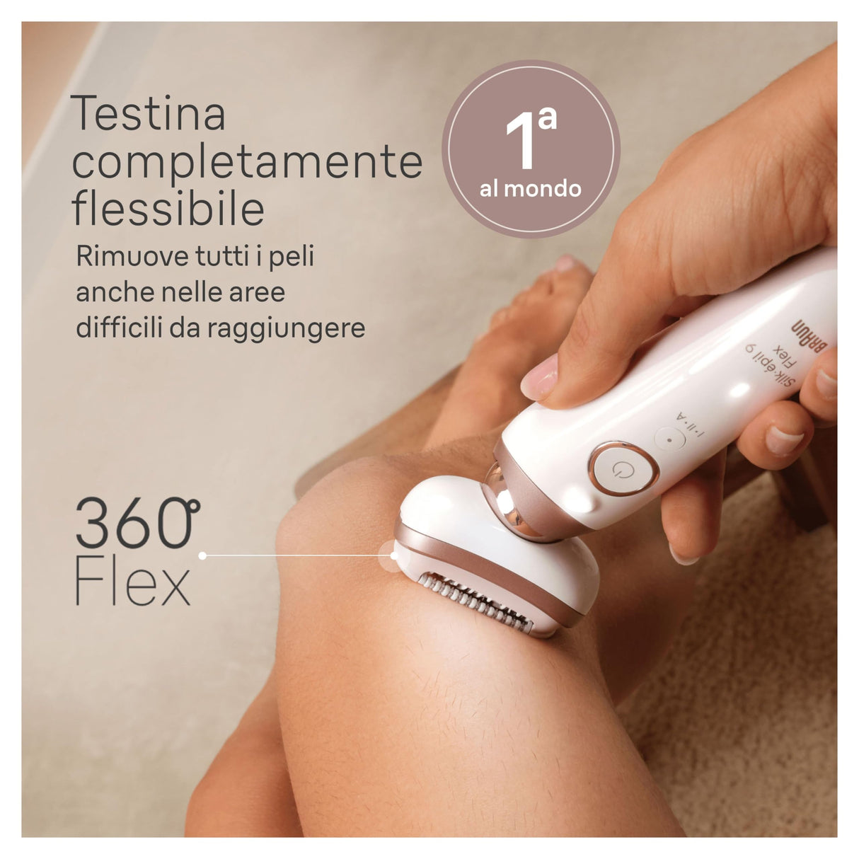 Braun Silk-épil 9 Flex Depiladora Mujer Depiladora Eléctrica Mujer con Cabezal Flexible 360° Para Depilación Simple, Wet & Dry, Piel Lisa Larga Dura, 9-030 3D, Blanco/Rosa