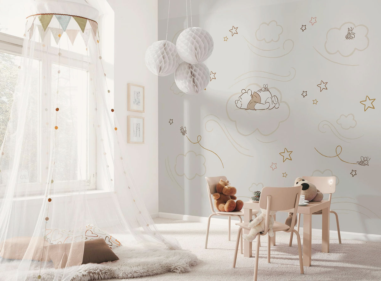Komar WTD - Papel pintado fotográfico para habitación infantil (300 x 250 cm), diseño de Winnie the Pooh Sleepy Little Bear