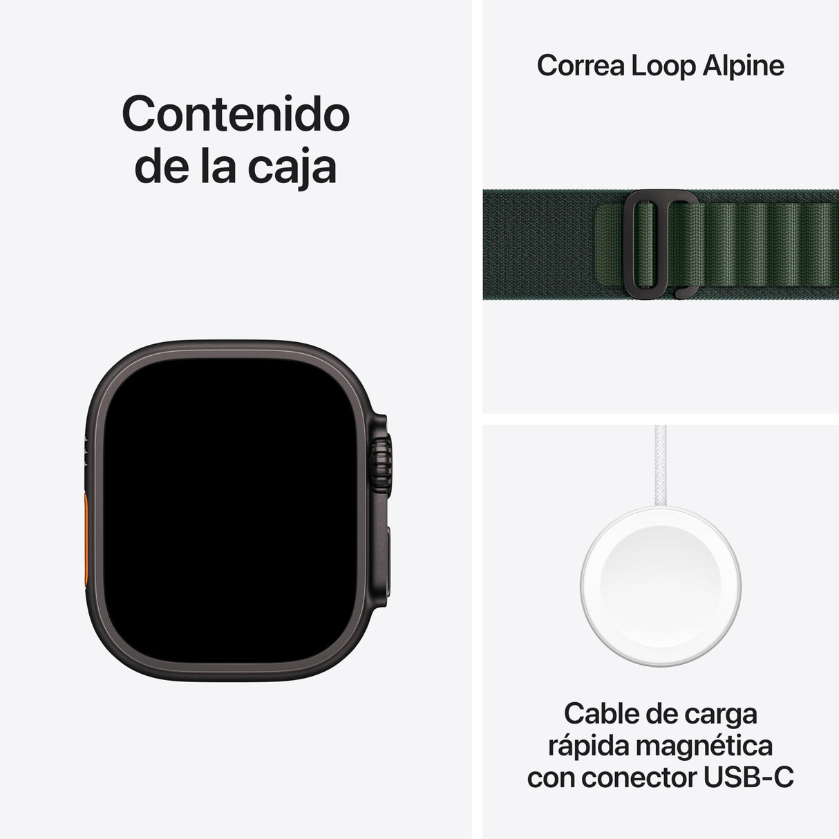 Apple Watch Ultra 2 GPS + Cellular Smartwatch, Reloj Deportivo con Caja de Titanio Negro Resistente de 49 mm y Correa Loop Alpine Verde Oscuro - Talla L. Monitor de entreno y Neutro en Carbono