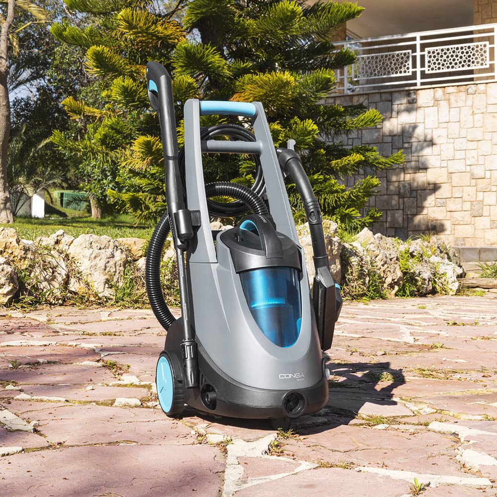 Cecotec Hidroaspirador Conga Triton 4000 UltraClean. 1500 W, 4 en 1: Función Hidrolimpiadora, Aspirador de Sólidos y Líquidos y Sopladora, 120 Bar, Poder Succión 15 kPa, Negro, Azul, Gris.