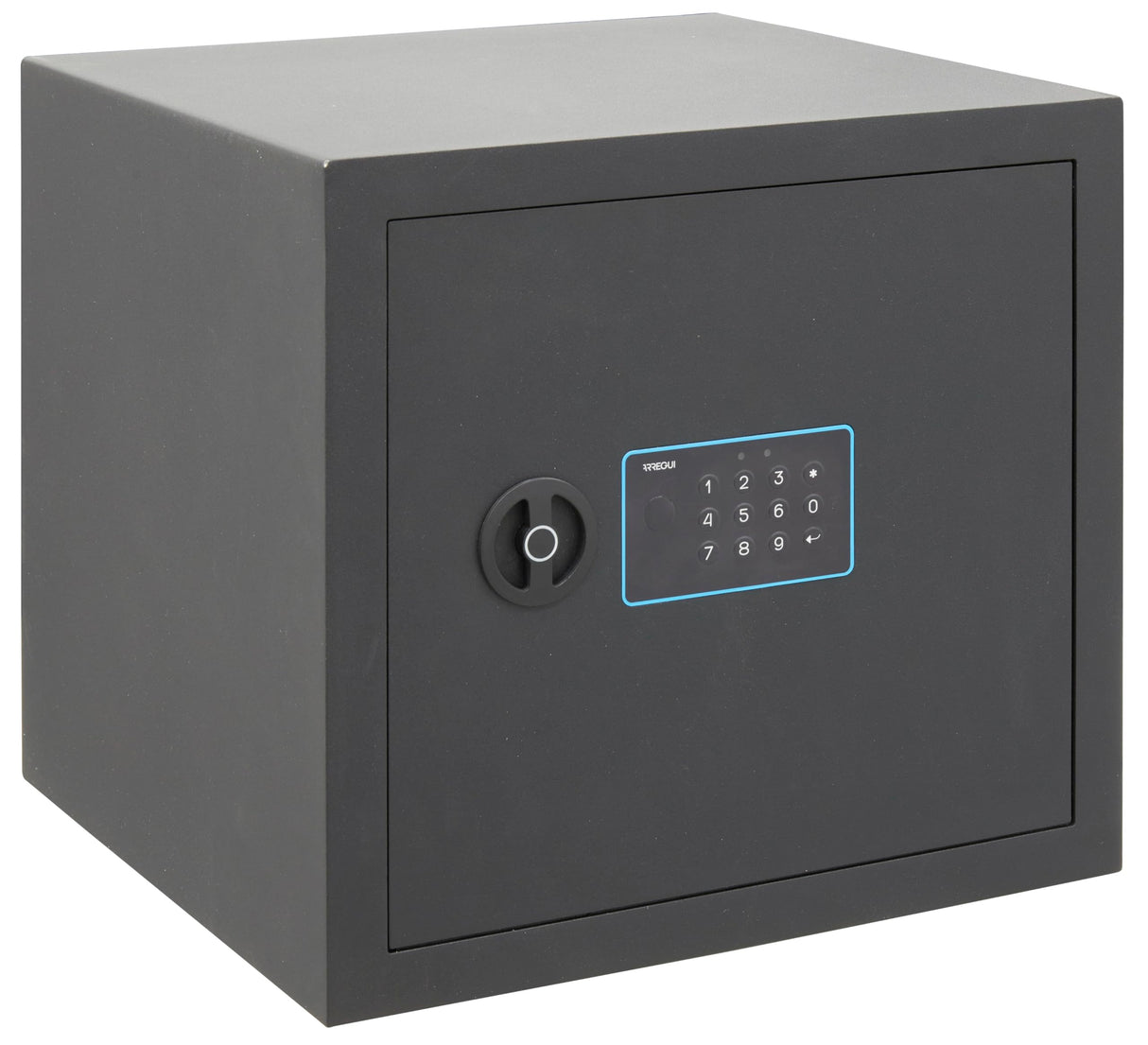 ARREGUI Blue 650160 Caja Fuerte de Acero con Cerradura Electrónica | 38x35x36 cm | 42 L | Caja de Seguridad para Casa y Hogar | Teclado con Códigos Programables | con Llave de Emergencia | grafito