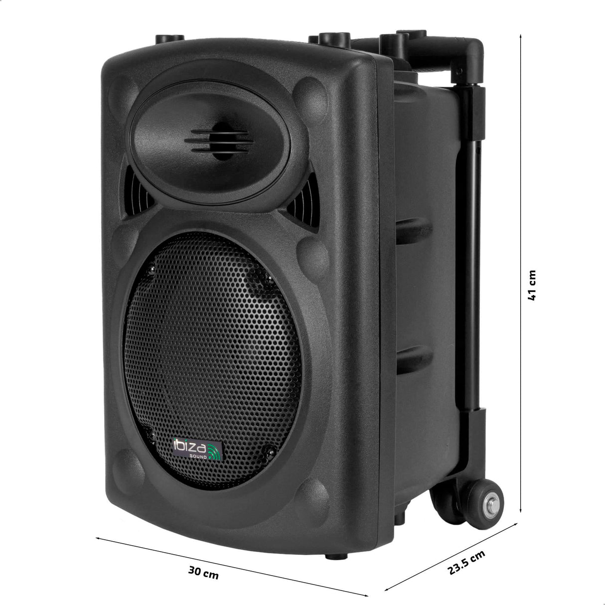 Ibiza Sound PORT8VHF-BT Sistema de sonido portátil y autónomo de 20 cm, Bluetooth, Wireless, potencia de 200 W con un alcance de hasta 400 W, Negro