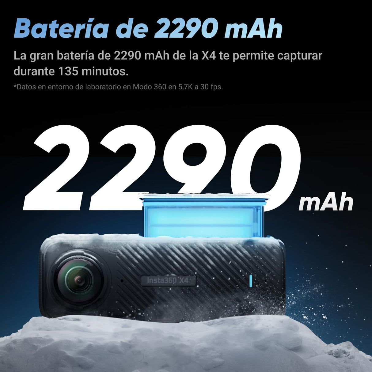 Insta360 X4 - Cámara de acción Impermeable 8K 360, Vídeo 4K Gran Angular, Efecto Selfie Stick Invisible, Protectores de Lente Extraíbles, 135 Min Batería, Edición IA, Estabilización, para Deportes