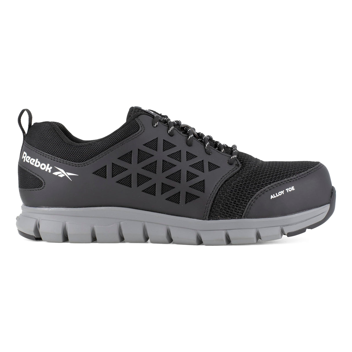 Reebok Work ib1031 S1P 40 Excel luz Athletic zapatillas de seguridad zapatos, punta de aluminio, parte superior y 3d de fibra de micro malla, tamaño 40, negro/gris