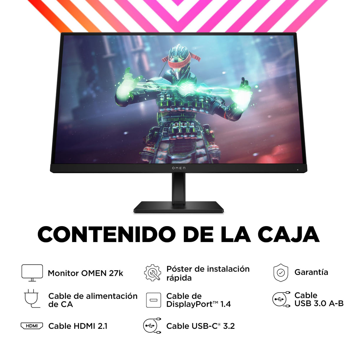 HP OMEN 27k - Monitor Gaming de 27" 4K UHD (3840 x 2160 a 144 Hz, 16:9, 1ms, HDMI, Antirreflejo, AMD FreeSync Premium, Compatible con Consolas, Altavoces) Negro