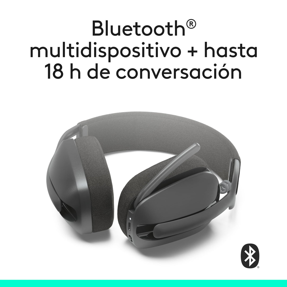 Logitech Zone Vibe 100 Auriculares inalámbricos ligeros, Micrófono con cancelación de ruido, Bluetooth multidispostivivo avanzado, Funcionan con Teams, Google Meet, Zoom, Mac/PC - Gris