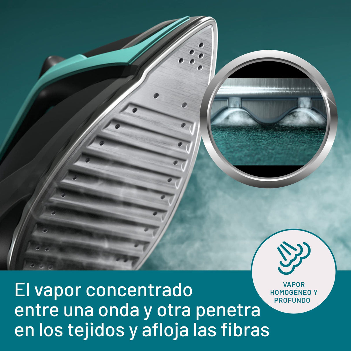 Imetec Onda P1, Centro de planchado, Suela Exclusiva a Ondas Patentada, 2400 W, golpe de Vapor 300 g, 3 Filtros Antical con Iones de Plata, Tecnologia No Stop Autonomía Ilimitada