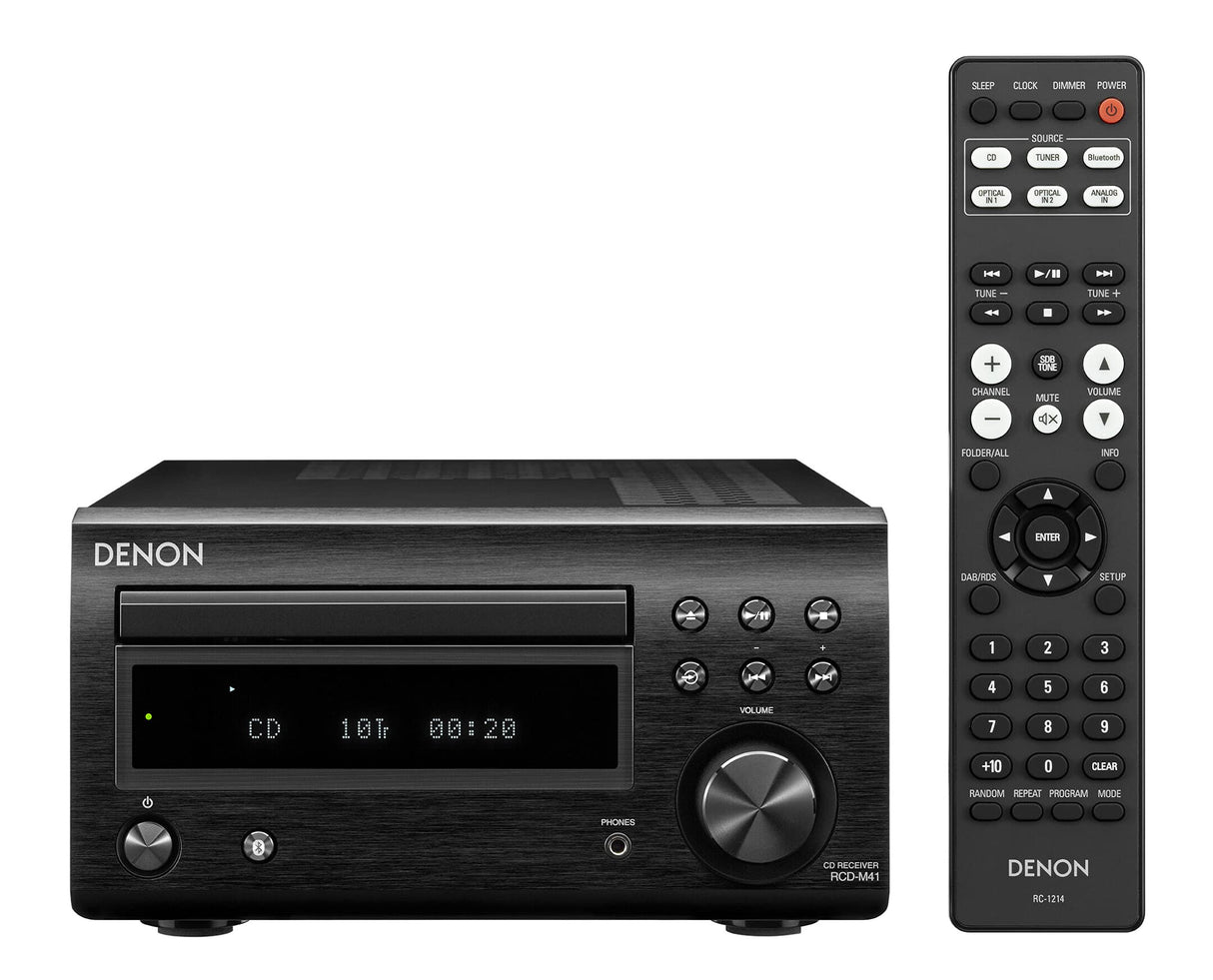 DENON, Sistema Compacto de Alta fidelidad Denon D-M 41 Dab con 2X 30W de Potencia de Salida, Negro.
