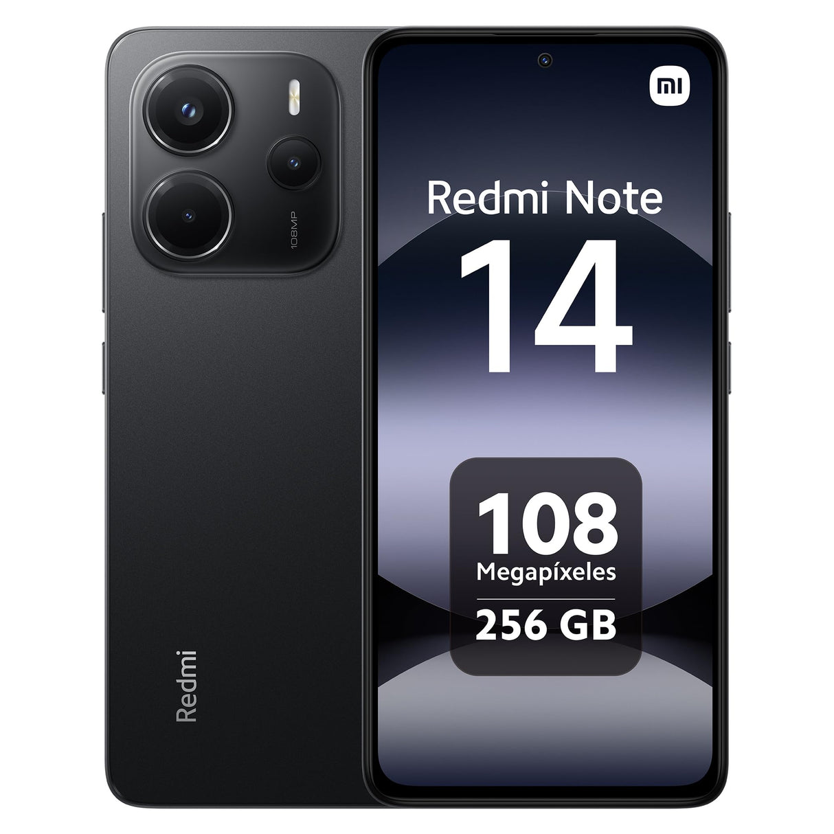 XIAOMI Redmi Note 14 - Smartphone de 8+256GB, Pantalla de 6.67" AMOLED FHD+ 120Hz, MediaTek Helio G99-Ultra, cámara de 108MP, TurboCharge 33W, 5500 mAh, Cargador no Incluido, Negro (Versión ES)