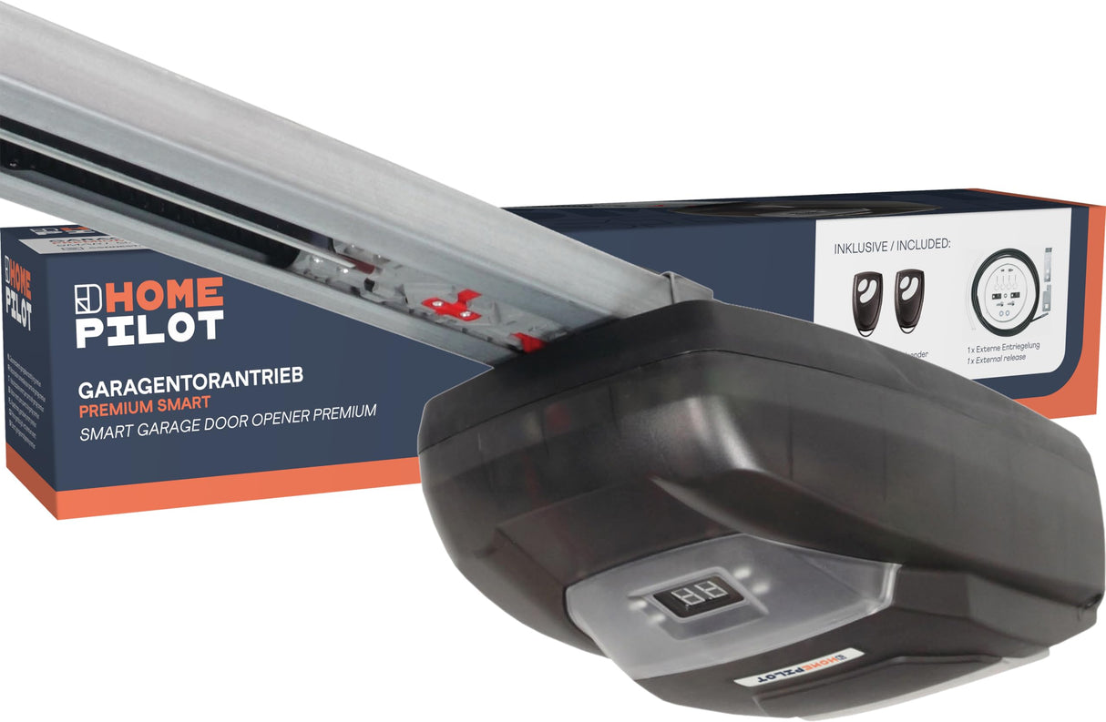 RADEMACHER HOMEPILOT - Motor puerta garaje Premium Smart | Control cómodo de la puerta desde la app. Compatible con puertas basculantes y seccionales de hasta 12,5 m² (altura máxima 2,4 m).