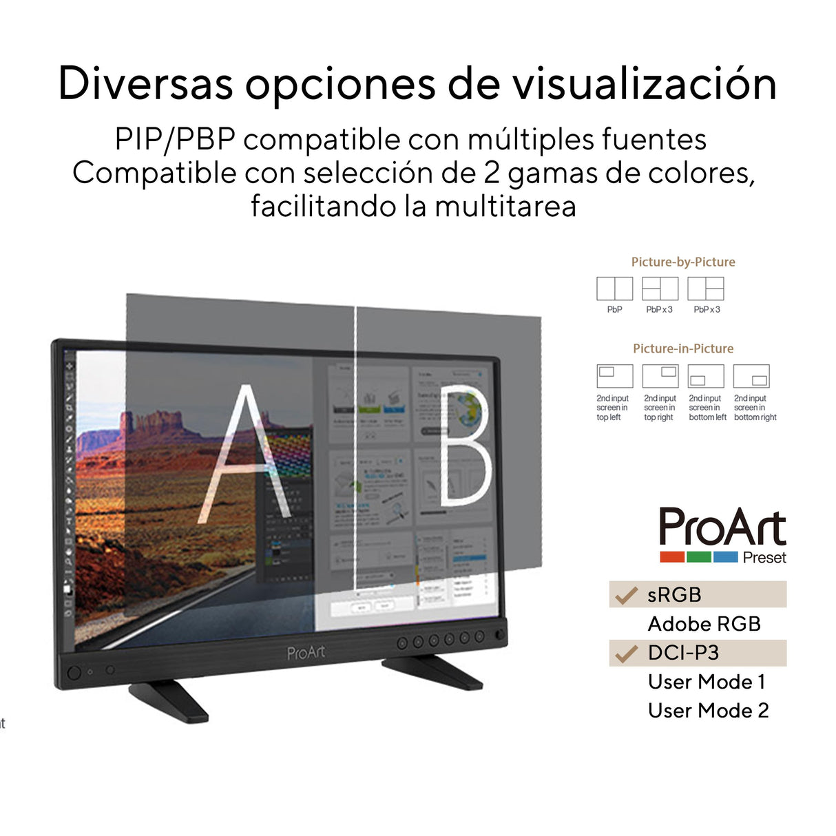 ASUS ProArt Display PA16USV - Monitor Profesional de 15,6", 4K UHD (3840 x 2160), IPS, HDR-10, 100% sRGB, Rec.709, ΔE<2, Calman, 12G-SDI, HDMI, USB-C, Caja Reutilizable, sostenibilidad ecológica