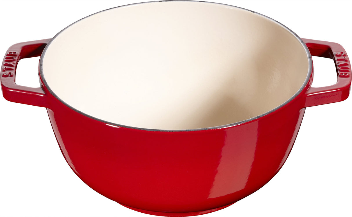 STAUB Juego de fondue con 6 tenedores, para fondue de queso, chocolate y carne, Hierro fundido, Rojo cereza, 18 cm