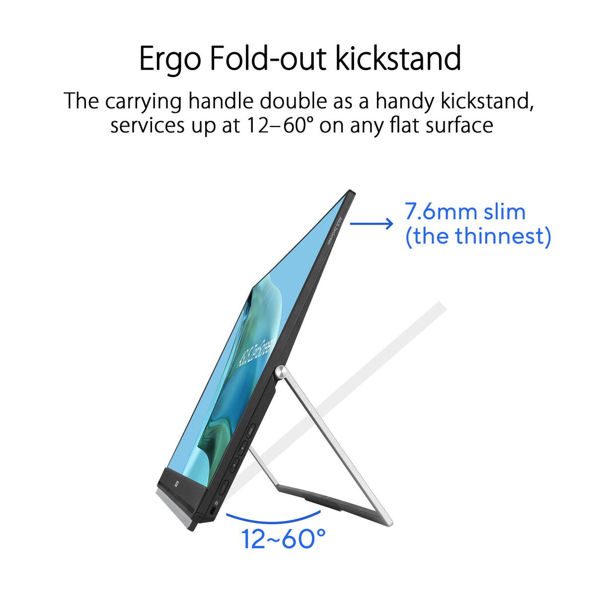 ASUS ZenScreen MB249C - Monitor portátil de 23,8" FHD (1920 x 1080), sin marco, IPS, antirreflejos, USB-C, altavoces, peana, abrazadera en C, gancho para separadores, sostenibilidad ecológica