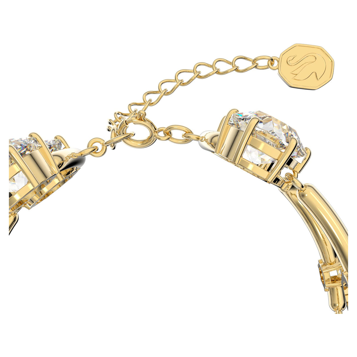 Swarovski Brazalete Constella Ajustable de Dos Tiras Para Mujer, Cristal Blanco, Baño en Tono Oro, Colección Constella de Swarovski